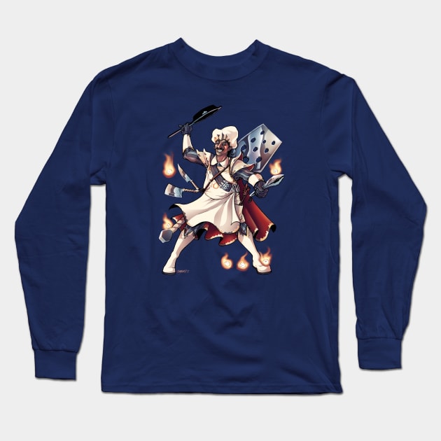 Oui, Chef! Fantasy Culinary Warrior Long Sleeve T-Shirt by Indi Martin